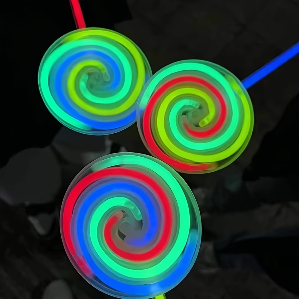 3pcs, Bâton Lumineux Créatif Lollipop Rotatif Moulin À Vent