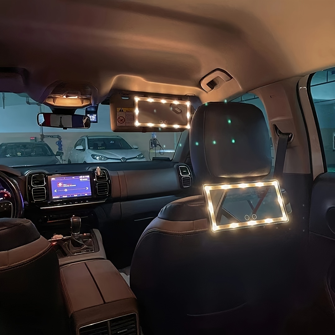 YoMaris Auto Sonnenblende Spiegel mit LED-Leuchten, Make-up Sun