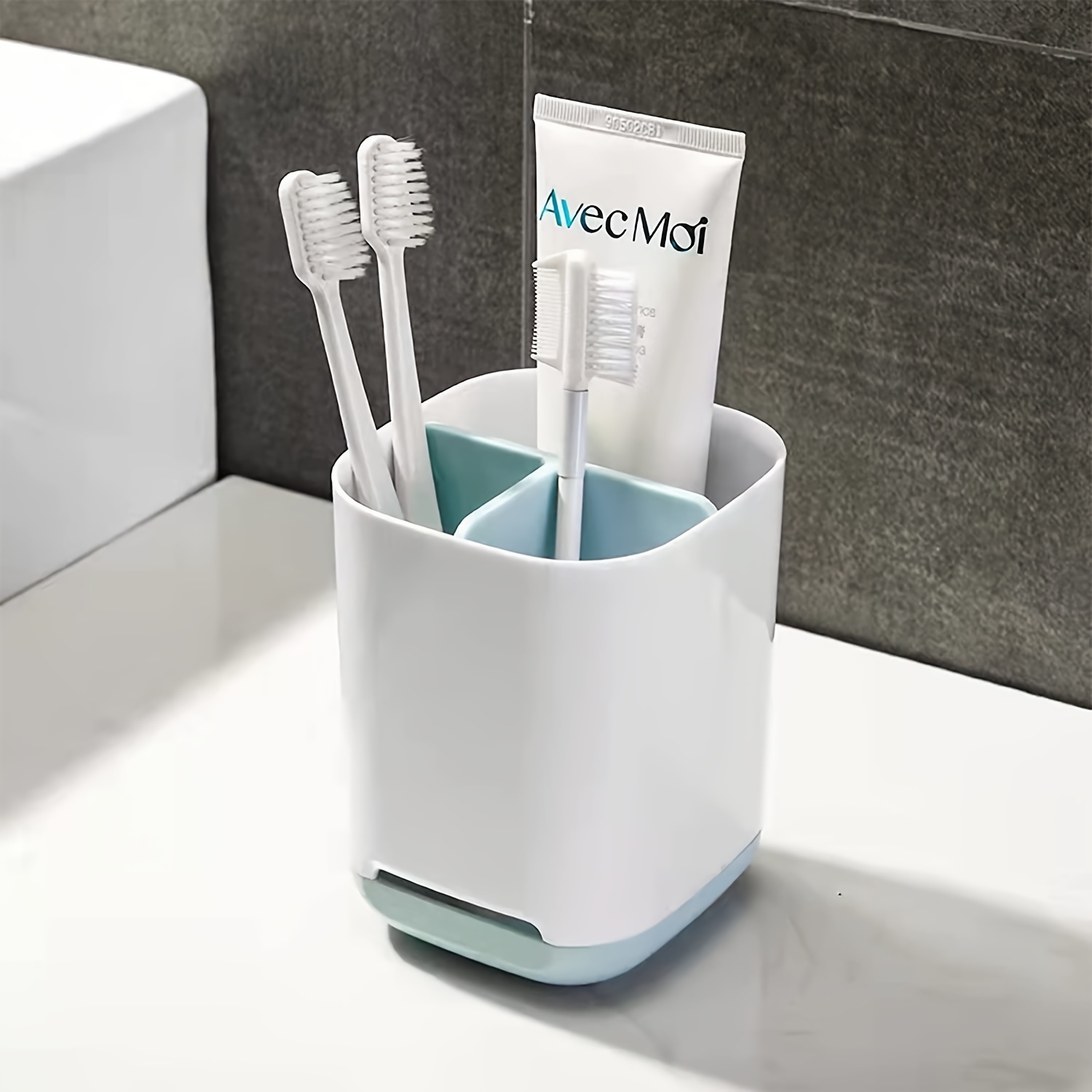 Soporte eléctrico para cepillos de dientes para niños, para baño, encimera,  organizador de cepillos de dientes de plástico y soporte para pasta de