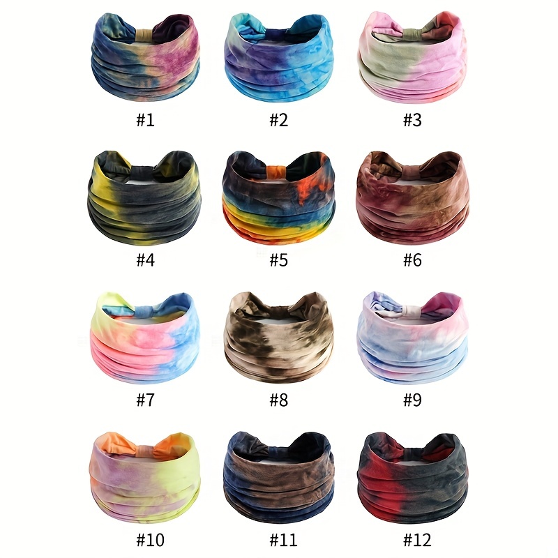 Women's Tie Dye Print Sports Headband Wide Knot Sweat Band - Temu