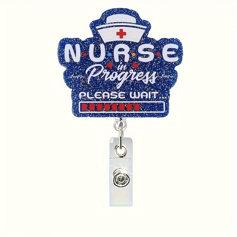 Cat,pc Nurse Retractable Badge Reel Straight Outta Nightshift ID Card Badge Holder Funny Glitter Badge Reel Gift for Dayshift Nurse Doctor