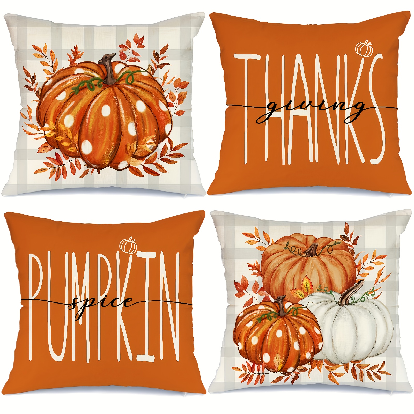 Yema Fall Pumpkin Throw Pillow Cover