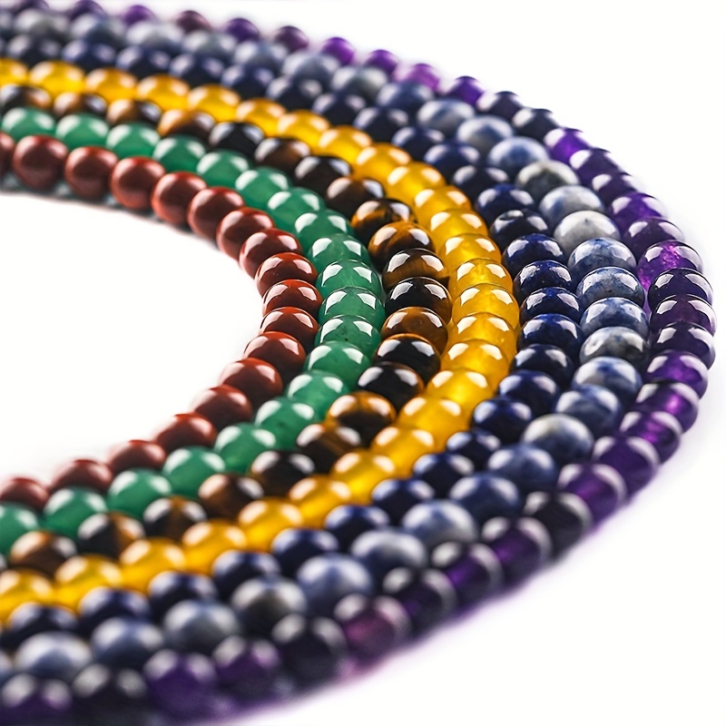 Colorful Lava Stone Beads Round Loose Chakra Rock Beads - Temu