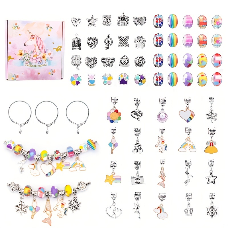 DIY Charms Bracelet Making Set Spacer Beads Pendant Accessories For  Bracelet Necklace Jewelry Making Creative Children Gifts