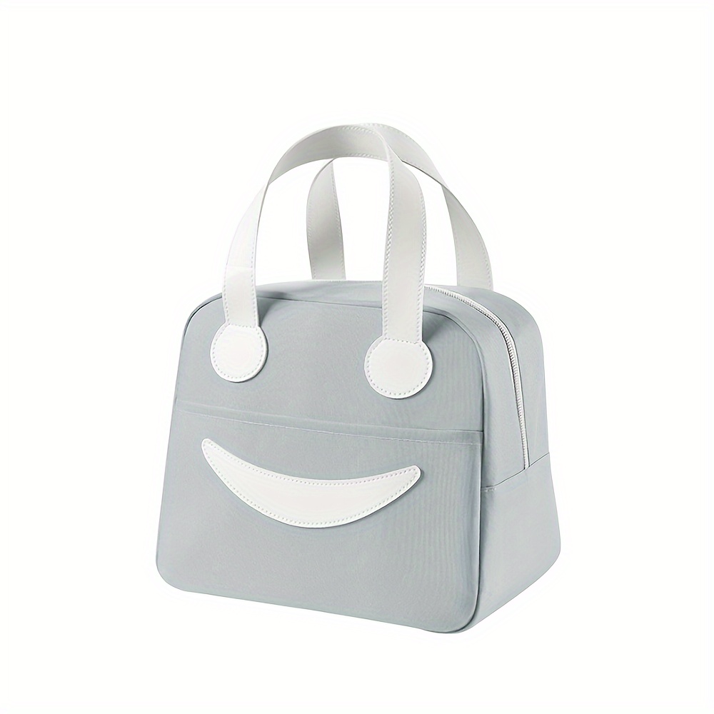 Cute Smiling Face Reusable Aluminum Foil Lunch Bag Suitable - Temu