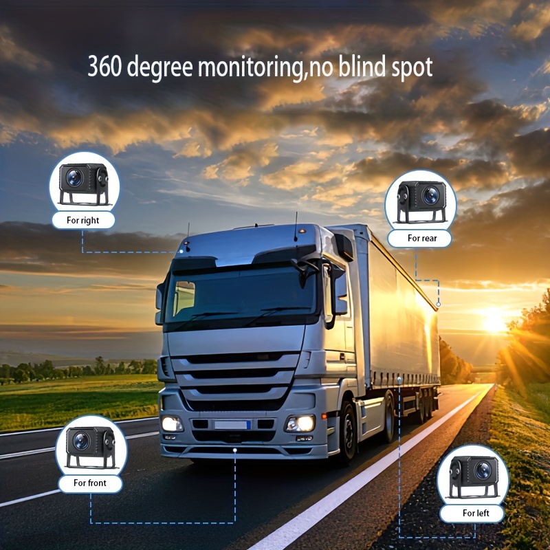 360 Degree Semi Truck Camera System for Surround View with DVR (4 Cameras)