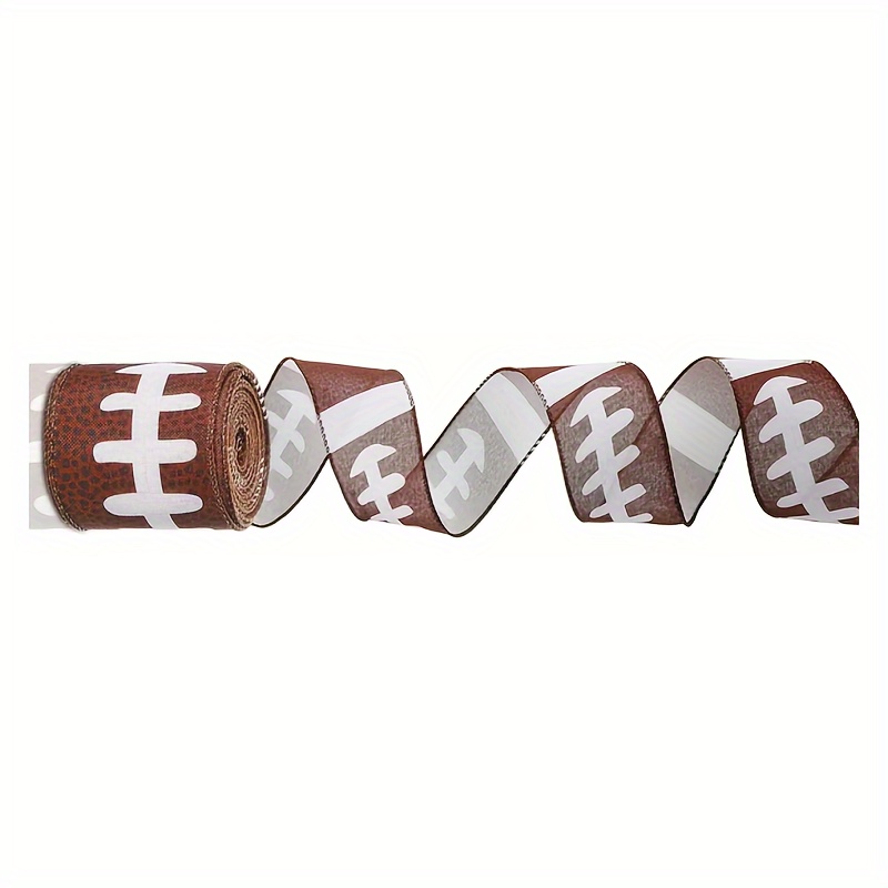 X 5 Yards Rugby Ball Ribbon Gridiron Wired Ribbon Brown - Temu