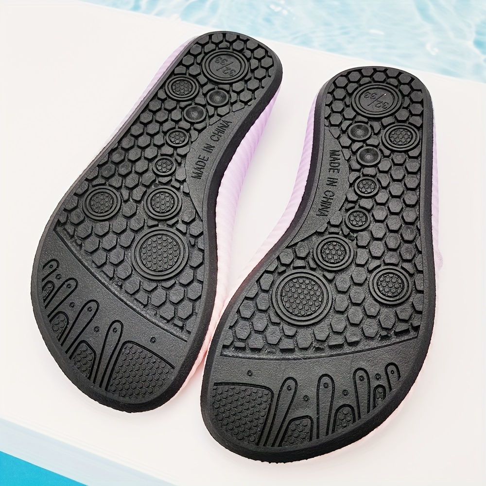 Cute Cartoon Barefoot Slip On Slippers, Lightweight Non Slip Quick Drying House Shoes For Girls, Swimming Walking Yoga, All Seasons