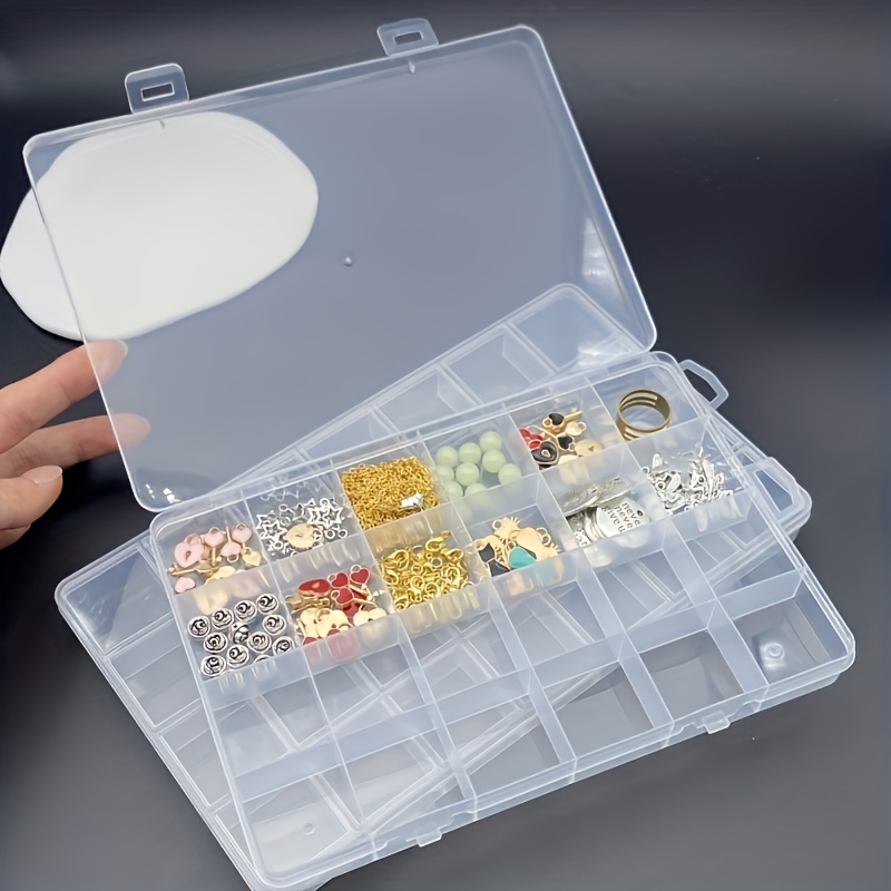 Compartment Plastic Storage Box Clear Earring Screw Holder - Temu