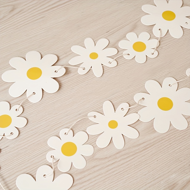 Birthday Party Decorations Daisies Pull Flowers Chrysanthemum Flag Banner