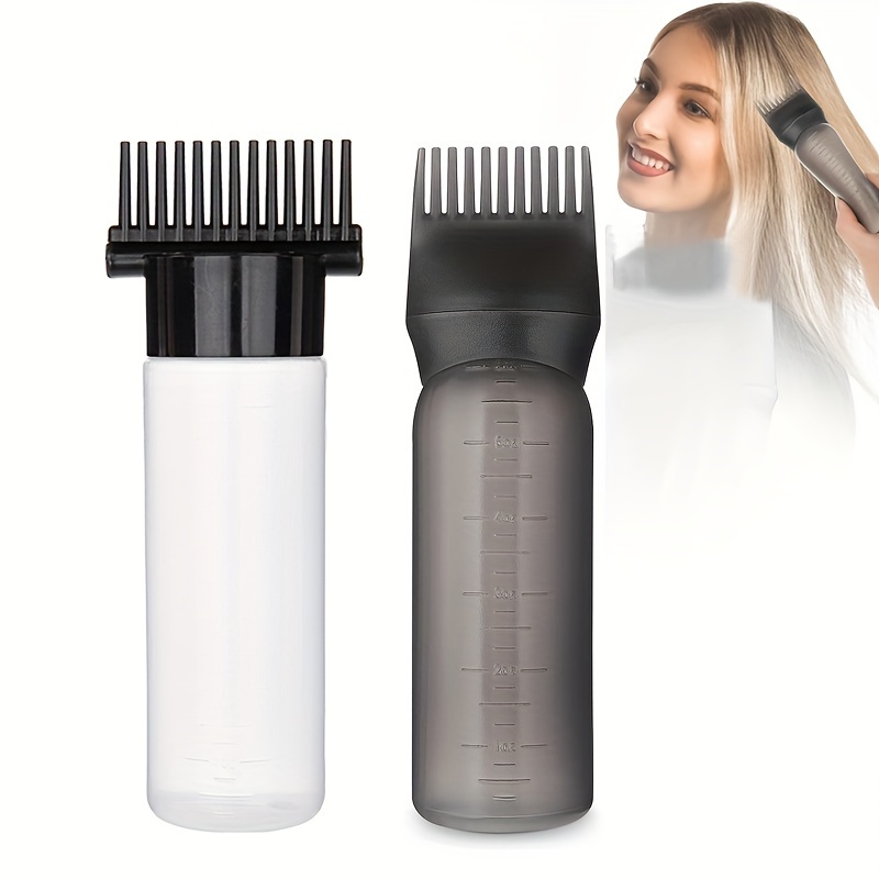 

2pcs/set Hair Oil Applicator Bottle Scalp Root Applicator Dye Bottle Barber Salon Tools & Accessories