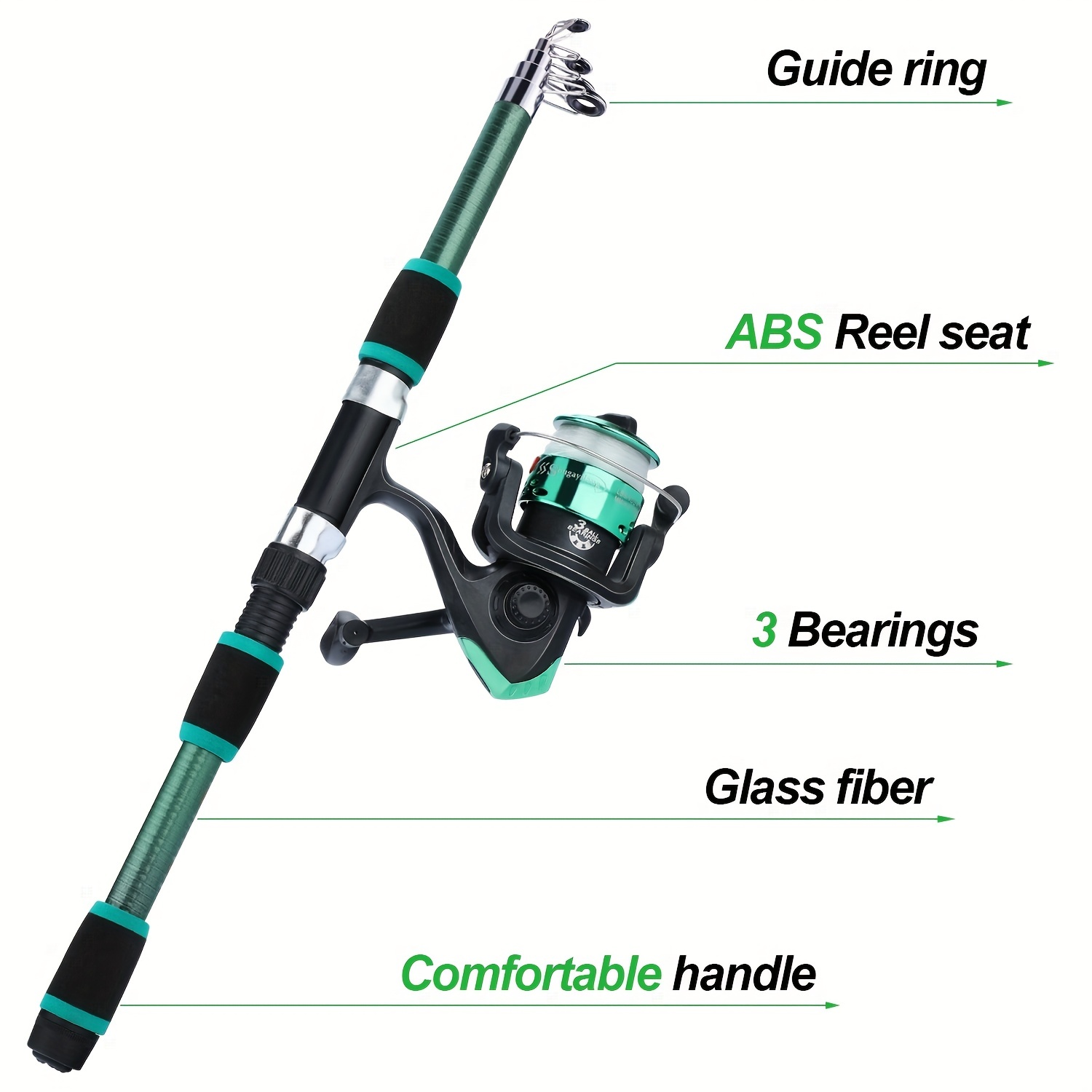 Fishing Rod for Adults Fishing Rod and Reel Combo Portable Fishing Pole Kit  with Comfortable Handle Collapsible Fishing Pole Fishing Gear Fishing Gifts  for Men Fishing Gear : : Sports & Outdoors