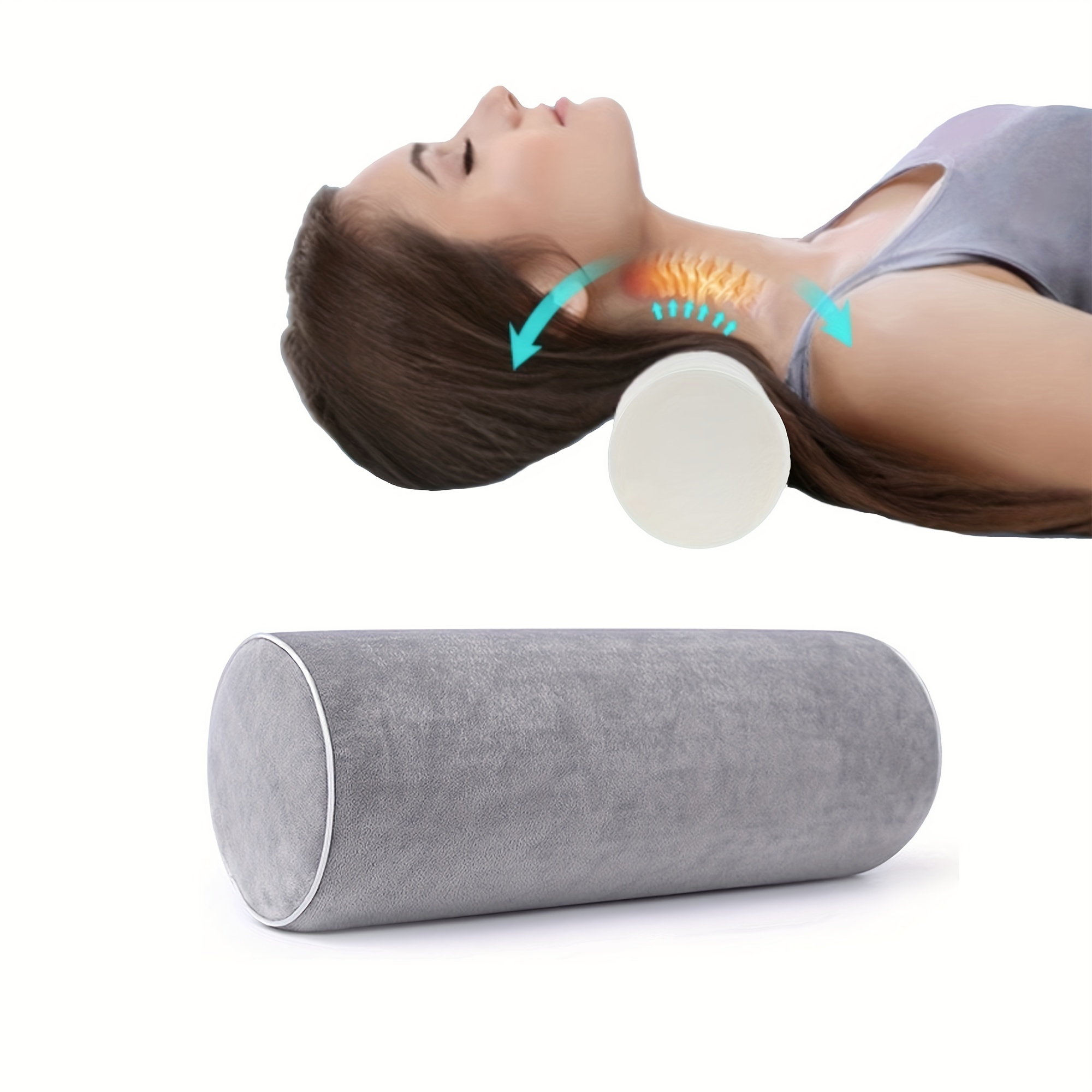 Cervical Neck Roll Pillow Cylinder Round Cushion Bolster - Temu