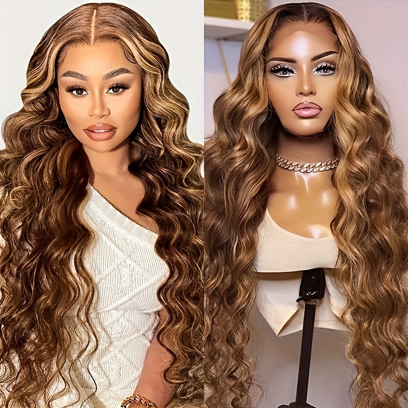 Highlights Red Blonde Colored Body Wave 13x4 Transparent - Temu