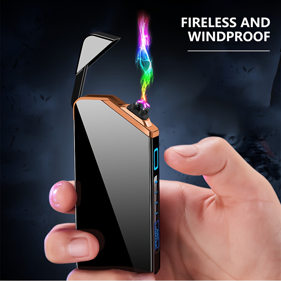 Stylish USB Rechargeable Electric Lighter Cool Windproof Dual ARC Plasma  Lighters For Men Outdoor Camping Gadgets Fire Starter - AliExpress