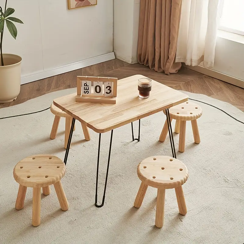 Rubberwood Bi fold Round Folding Table Small Round / Square - Temu