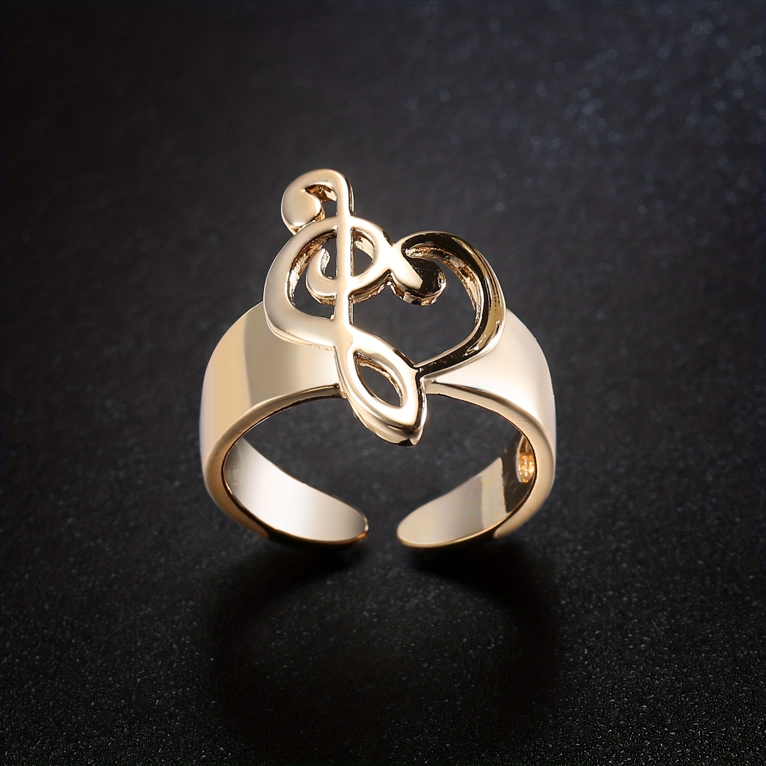 Music Note Adjustable Ring For Men Vintage Creative Men's Ring