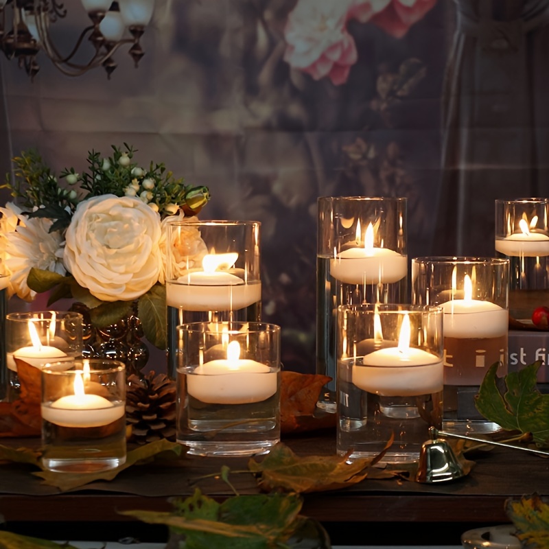 Set di candele galleggianti da 1,5 bianco sporco/avorio da 12 candele,  senza profumazione. -  Italia