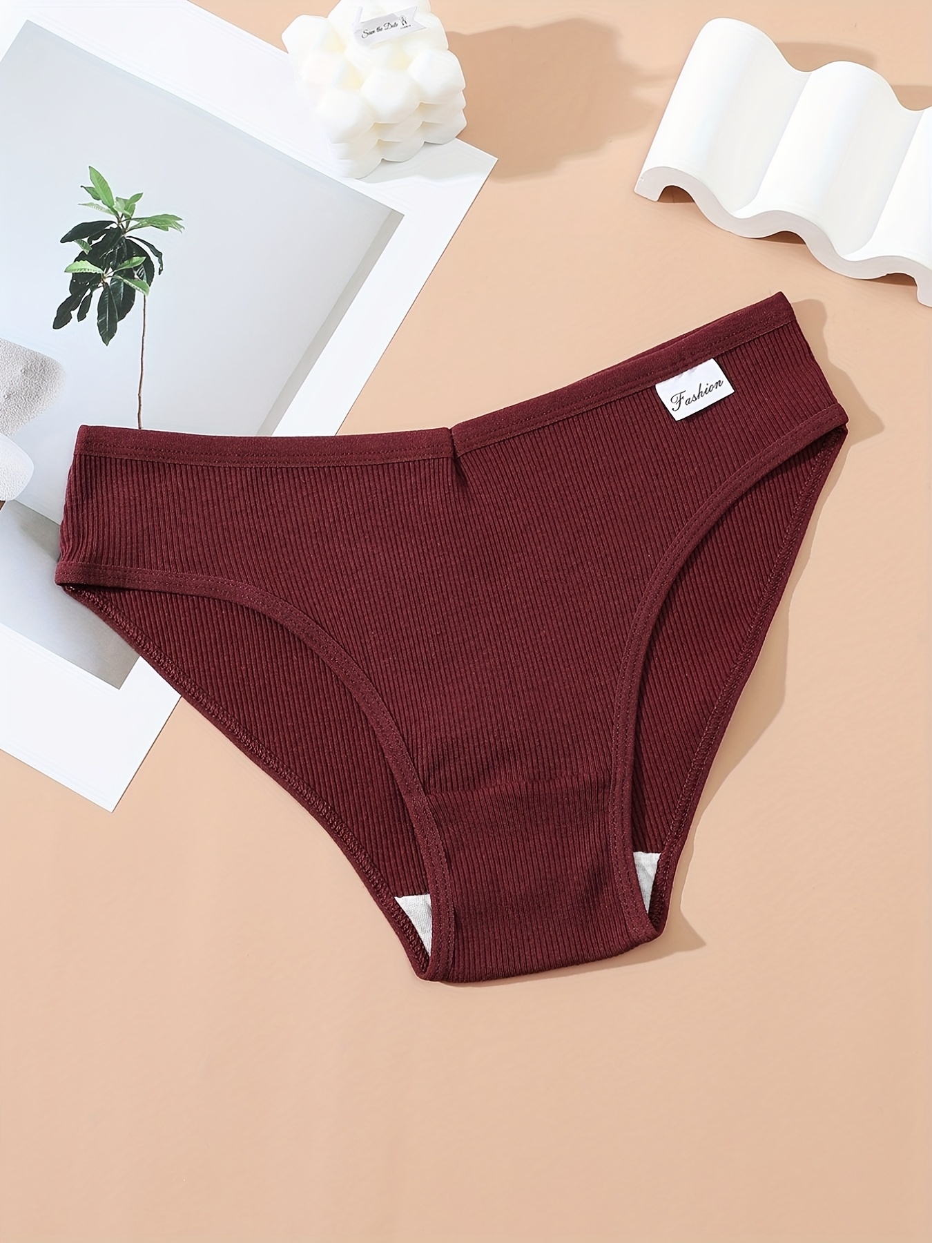 5Pcs Women's Cotton Panties Female Cotton Briefs Women's Candy Color Solid  Color Ladies Briefs Seamless Simple Women's Underwear