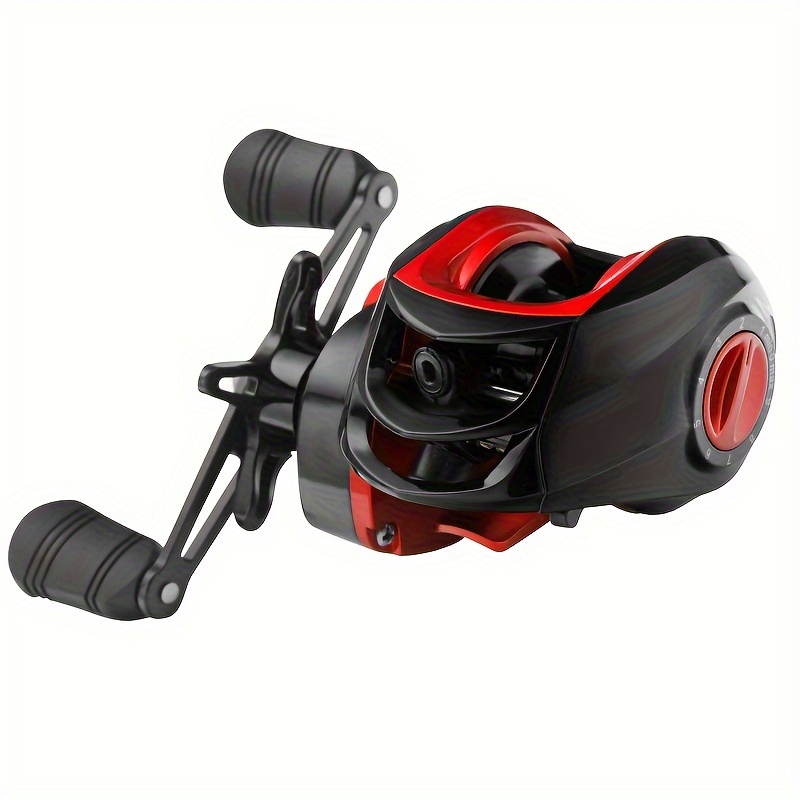 Black And Red Bait Casting Reel, 8.1 Speed Ratio, 17.64LB Dual Brakes,  Suitable For Trolling Fishing And Ice Fishing