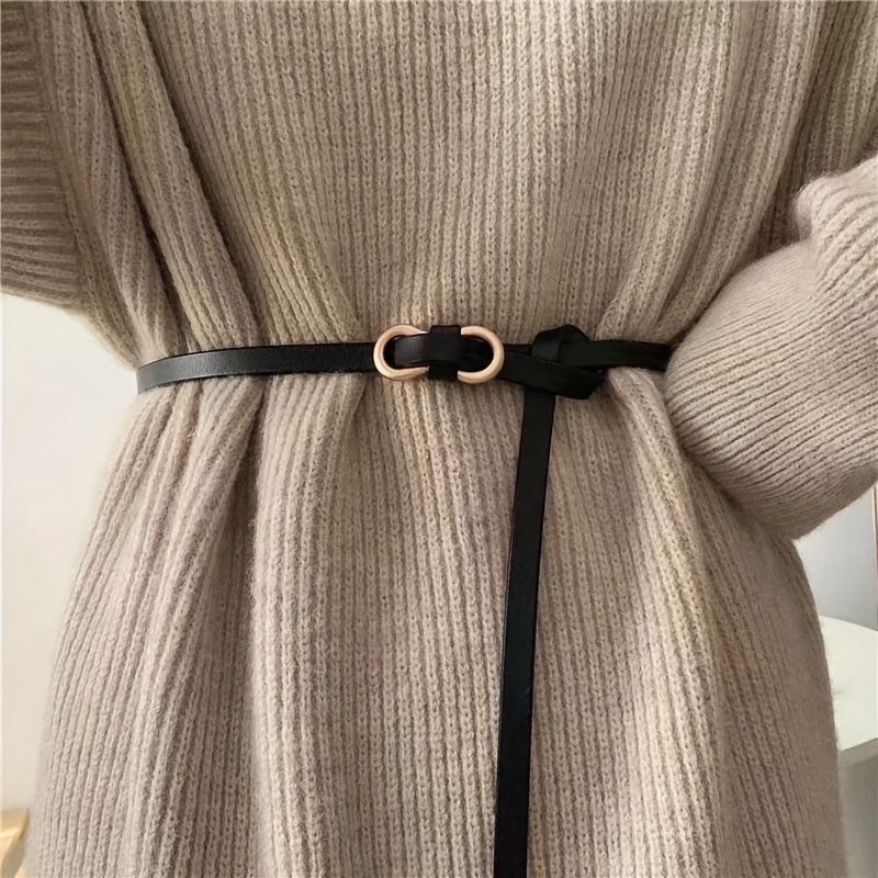 Women's Thin PU Dress Belt Vintage Soft Waistband