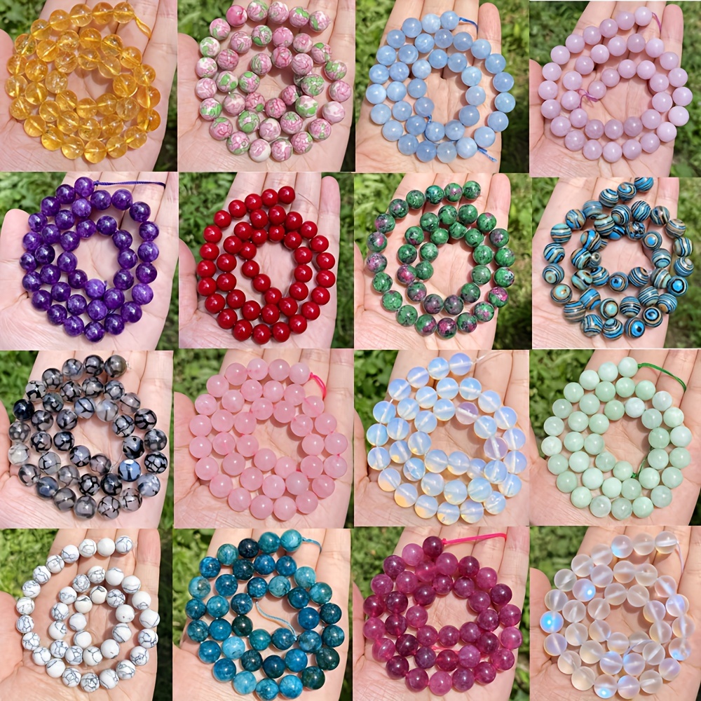 Beads Elastic Bracelet Various Colors Irregular Gravel Faux - Temu