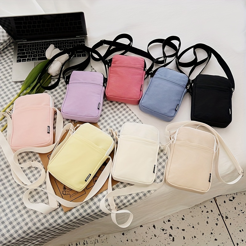Minimalist Solid Color Crossbody Bag, All-match Square Small Phone
