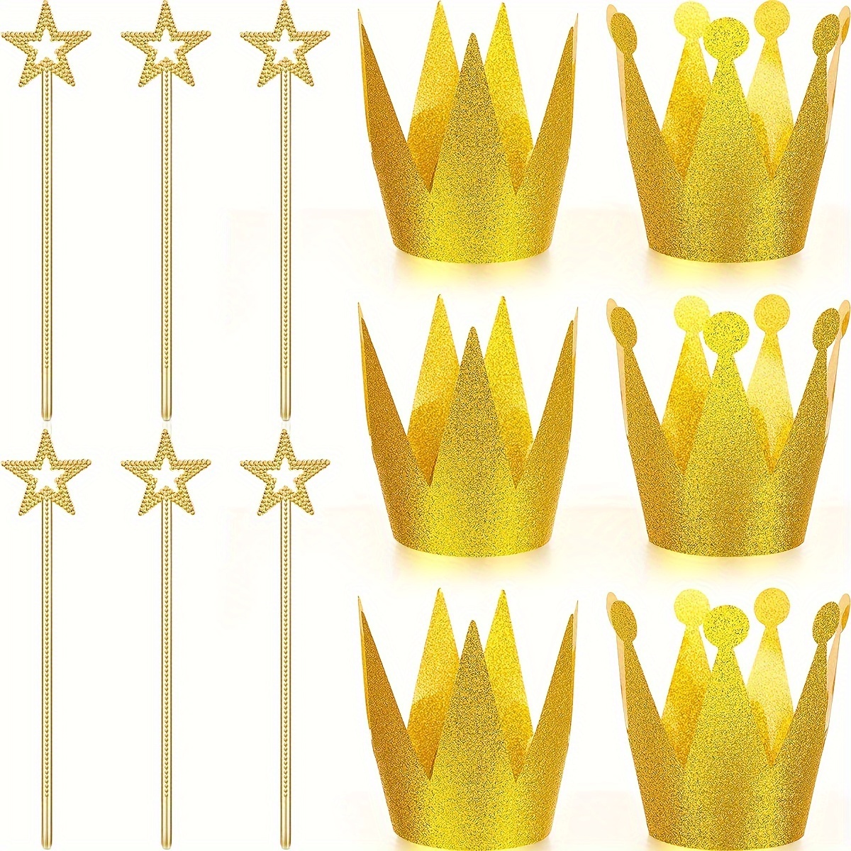 12pcs Chapeaux décoratifs de couronne, couronnes de princesse de