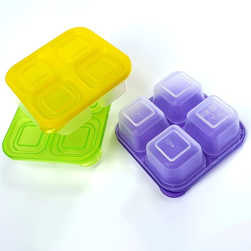 4 compartment Plastic Food Container (random Color) Food - Temu