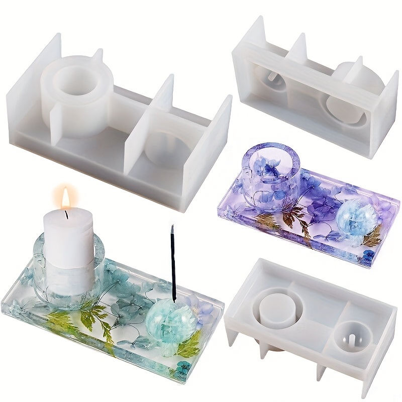 12.5x5.7x4.3CM/4.92x2.24x1.69inch Silicone Incense Stick Candle Holder  Resin Epoxy Mold Candlestick Casting Mould