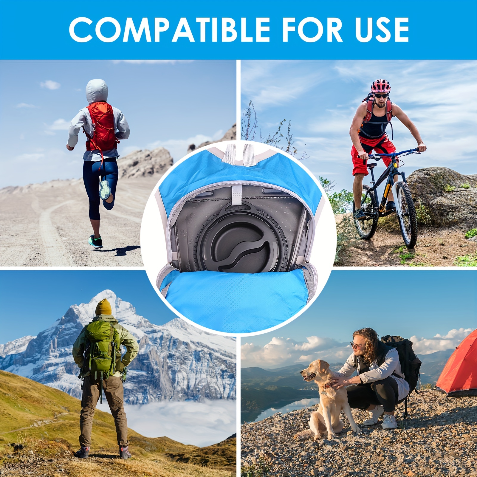 2L Großraum-Wasserbeutel, Tragbarer Wasserbehälter Für Outdoor-Camping,  Wandern, Laufen Und Radfahren