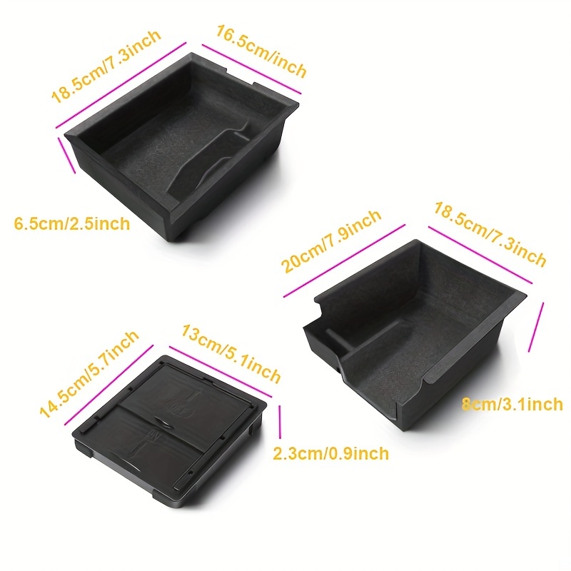 Center Console Organizer Tray Flocked Car Accessories Set for