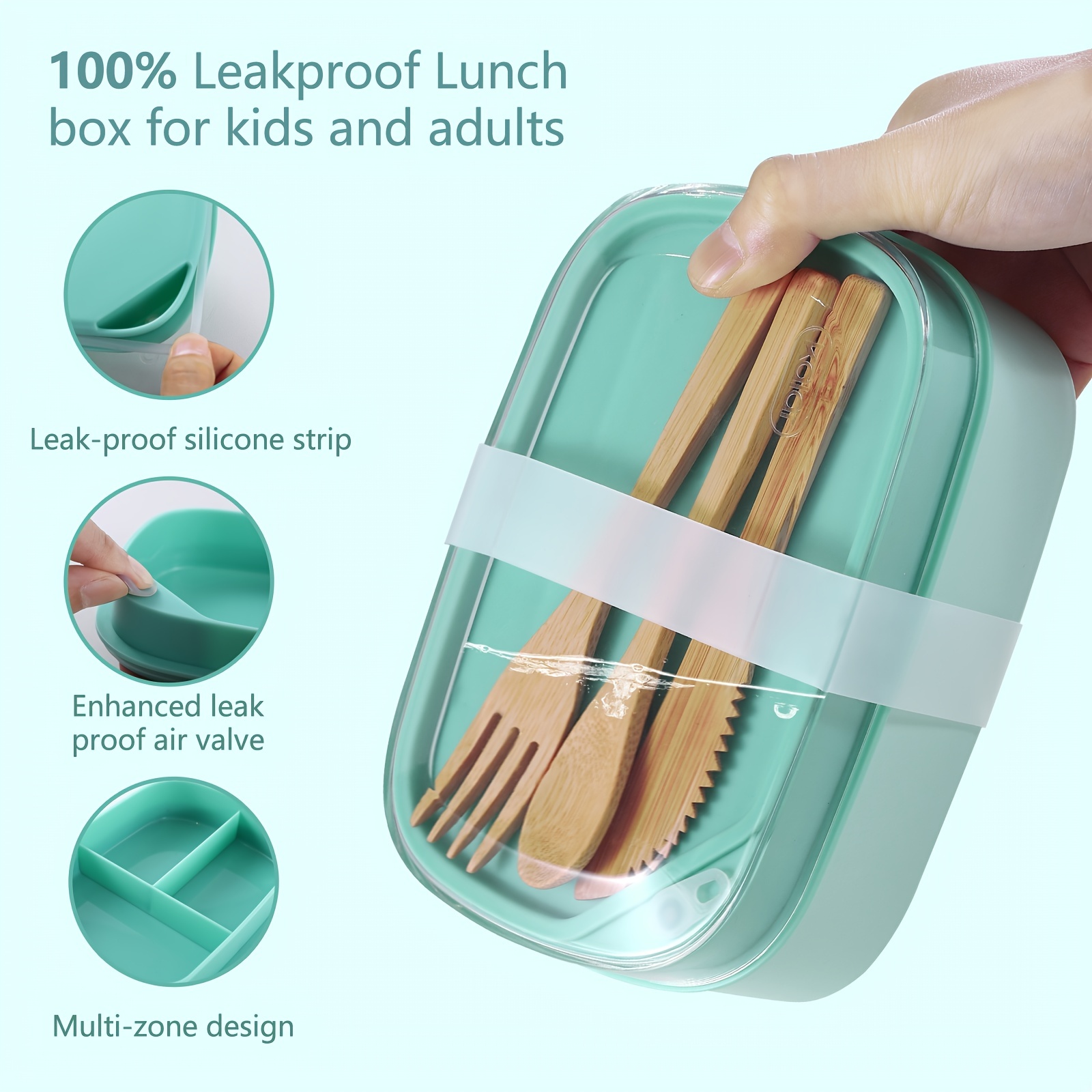 All In One Stackable Bento Lunch Box Leak-proof Microwave Safe & BPA Free