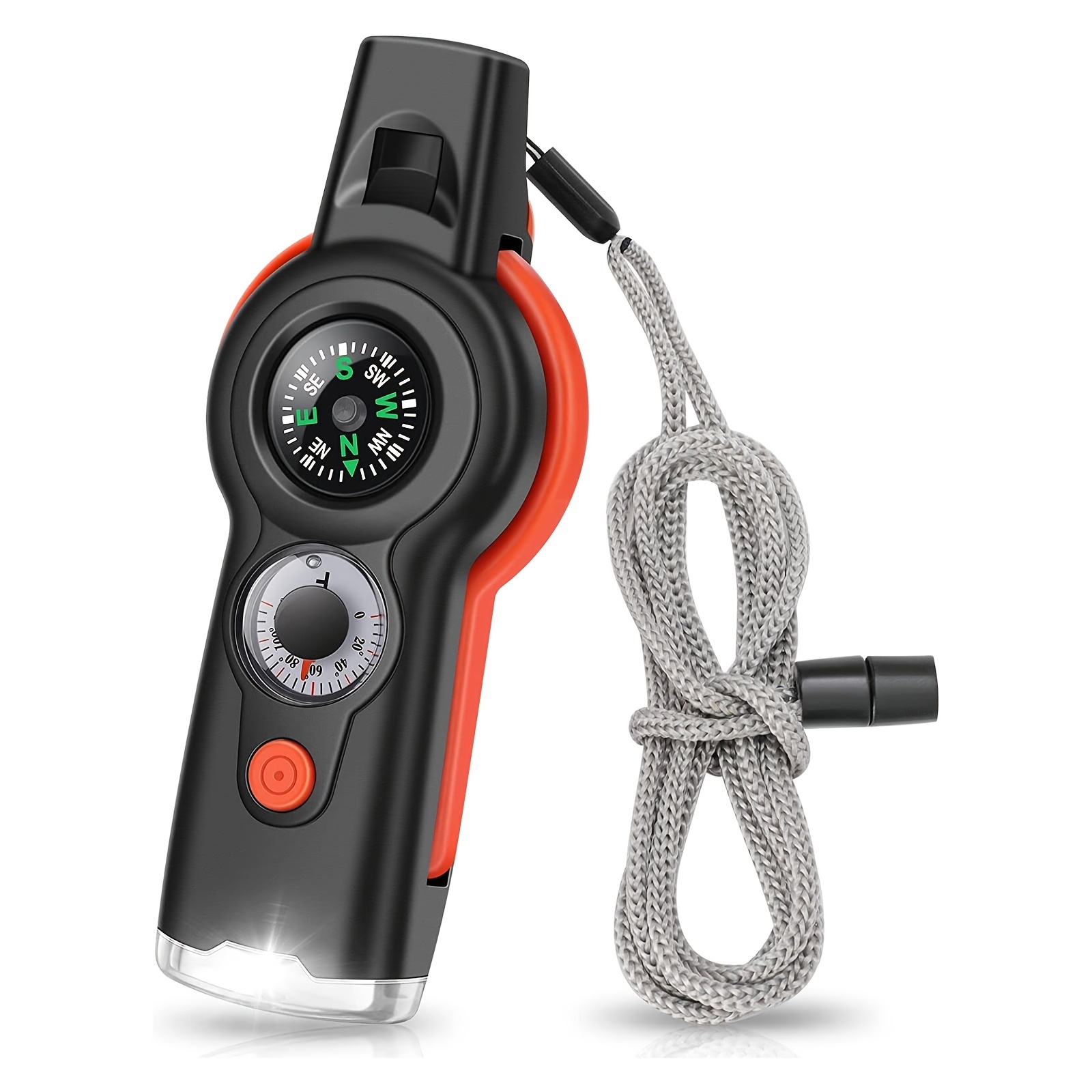 1pc 4-in-1 Outdoor Multifunctional Whistle With Compass