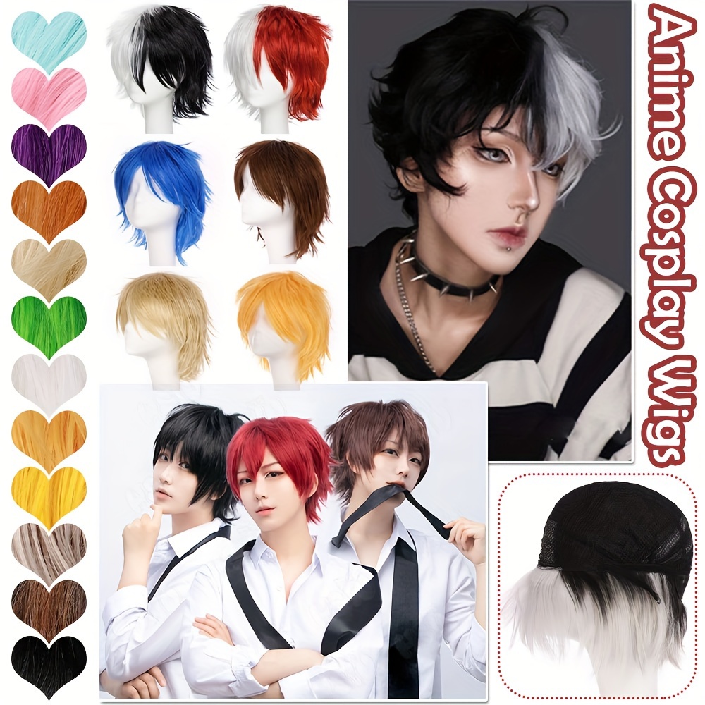 Cosplay Wigs Short Hair Wigs Synthetic Fiber Hair Wigs Role Temu