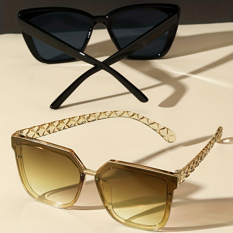Square Frame Sunglasses Minimalist Solid Glasses Gradient Lens UV400