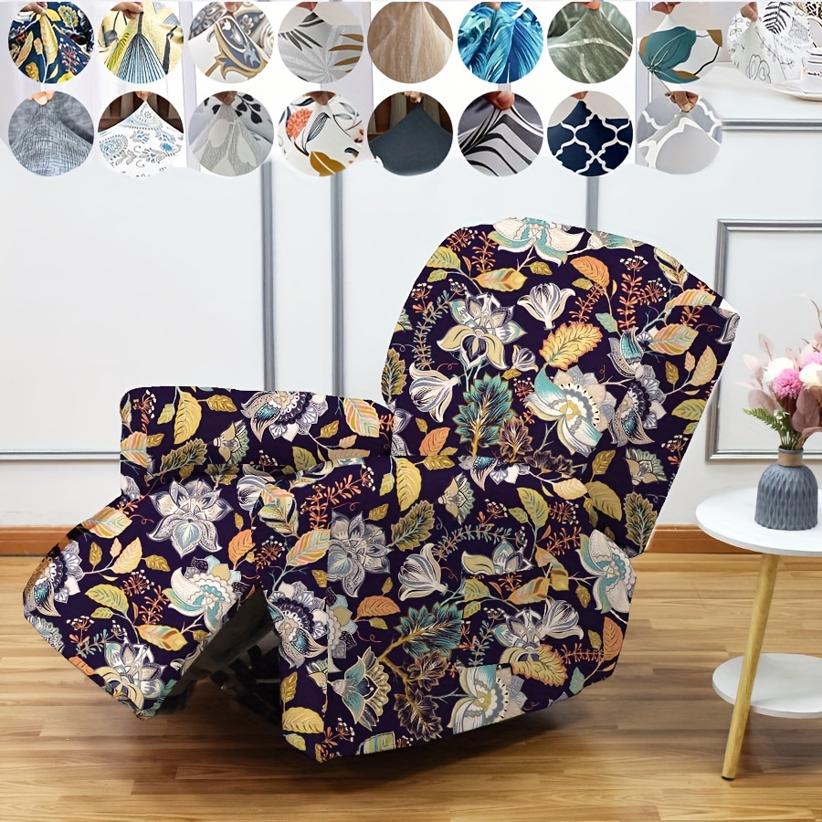 1 pieza Funda de sofá para sillón orejero con patrón de flor ala silla  moderno poliéster para casa