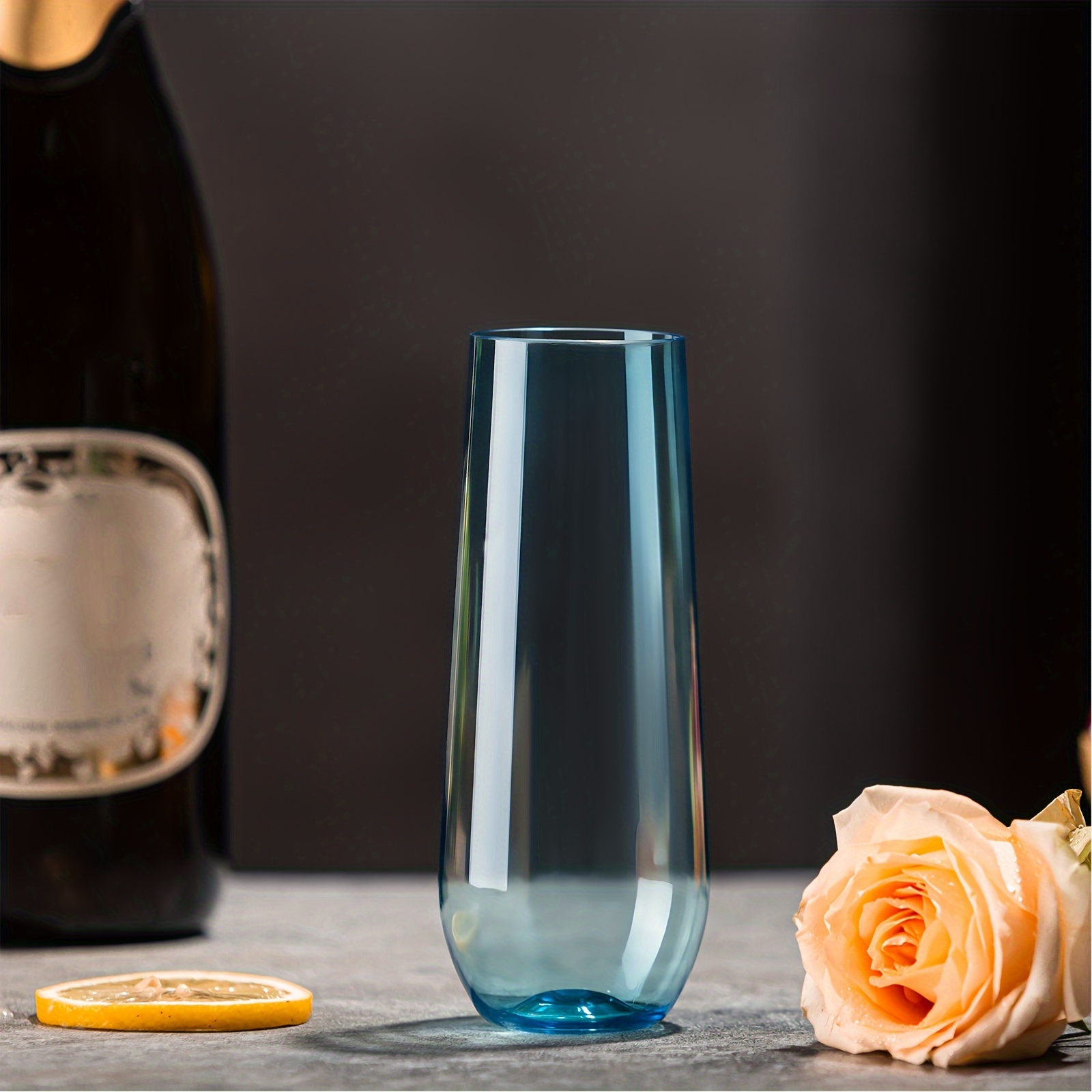 Plastic Stemless Champagne Flutes Disposable Unbreakable - Temu