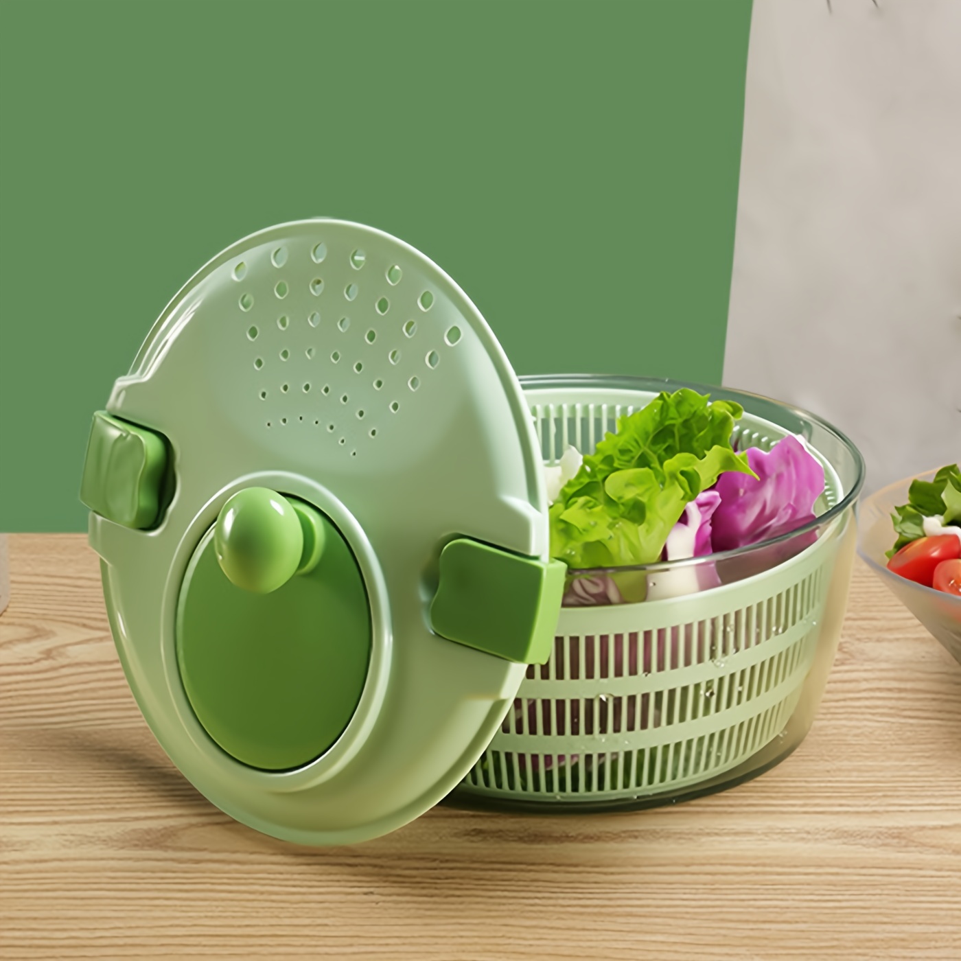 1pc Vegetable Spinner Dryer, Manual Fruit Cleaner, Commercial