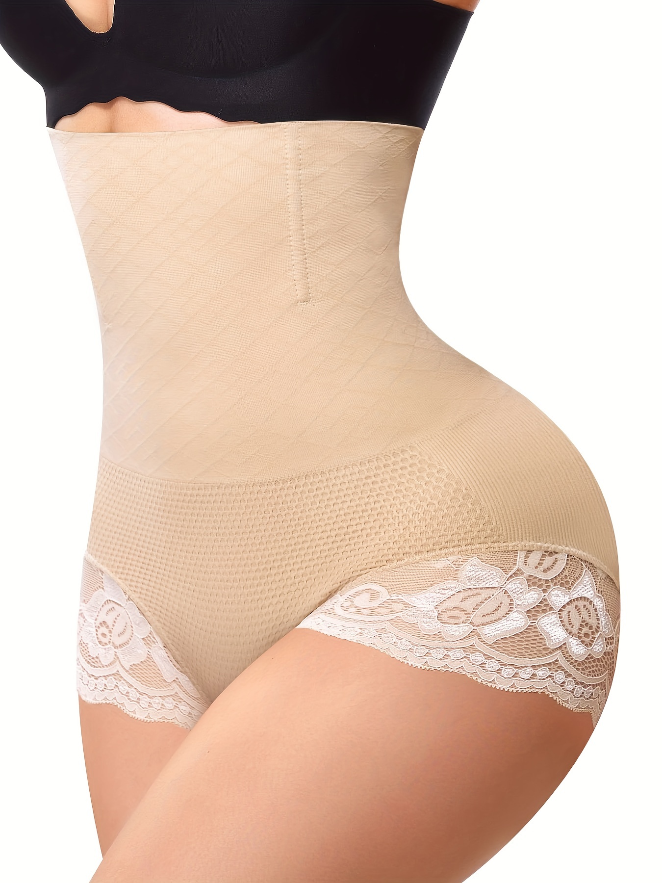 Contrast Lace Shaping Panties Breathable Tummy Control Butt - Temu