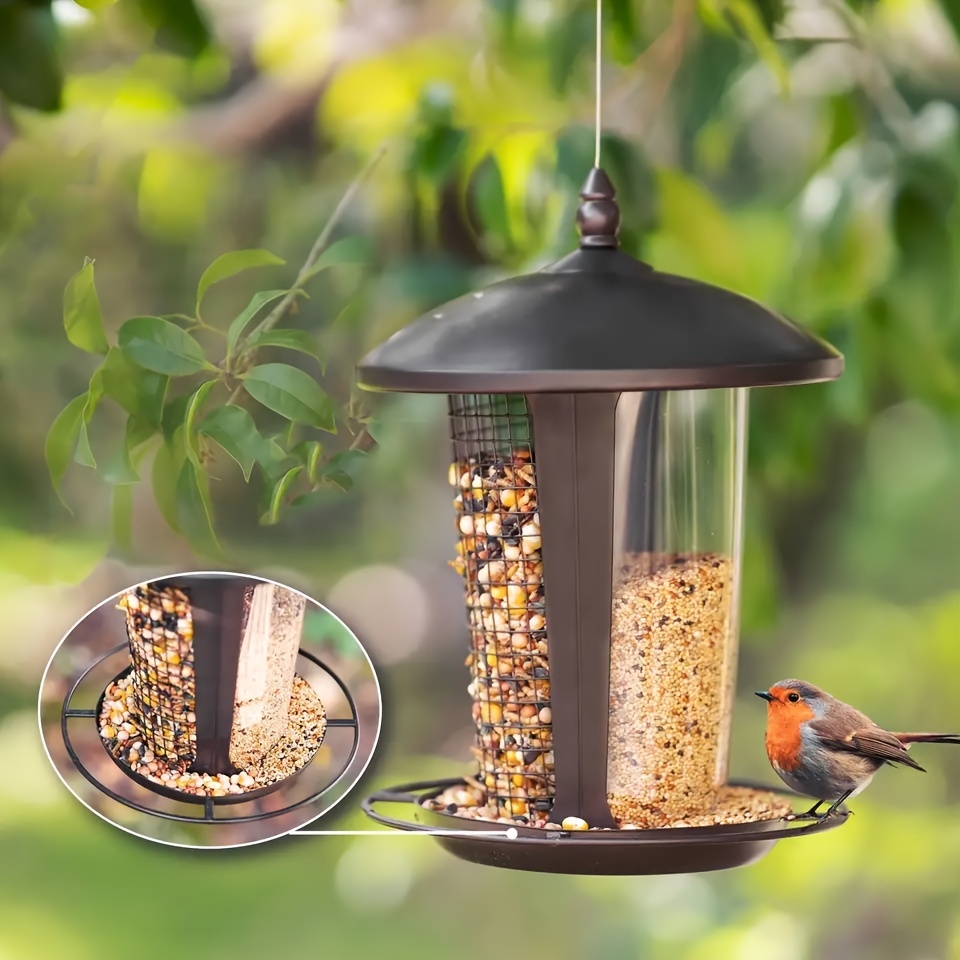 Mangeoire à oiseaux sauvages rotative à l'épreuve des écureuils, mangeoire  à oiseaux suspendue extérieure portable pour terrasse de jardin