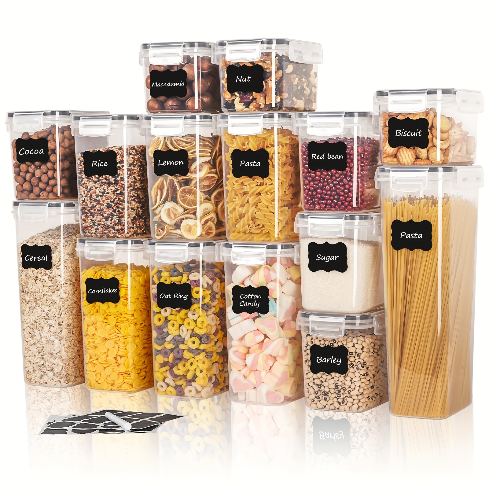 Airtight Food Storage Containers Set With Lids, Bpa Free Plastic
