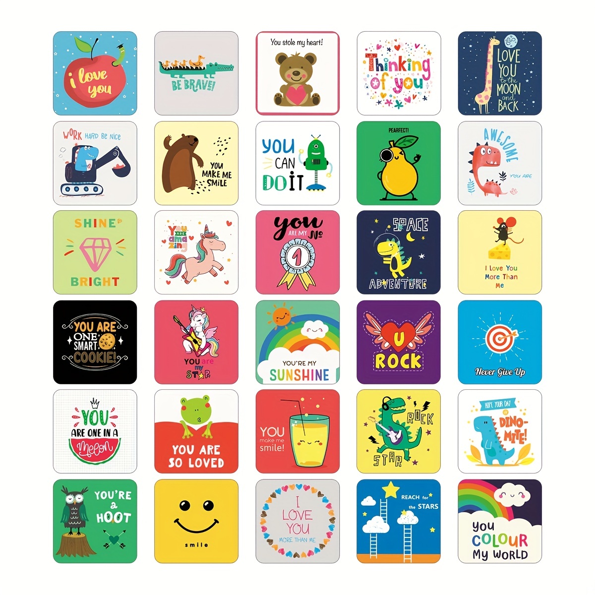  MAGICLULU 240 Pcs Note Classroom Must Haves Thinking of You  Cards Positive Affirmation Cards Teacher Essentials Word Games Kids Lunch  Bags Joke Cards Student Candy Bag Cartoon : Home & Kitchen