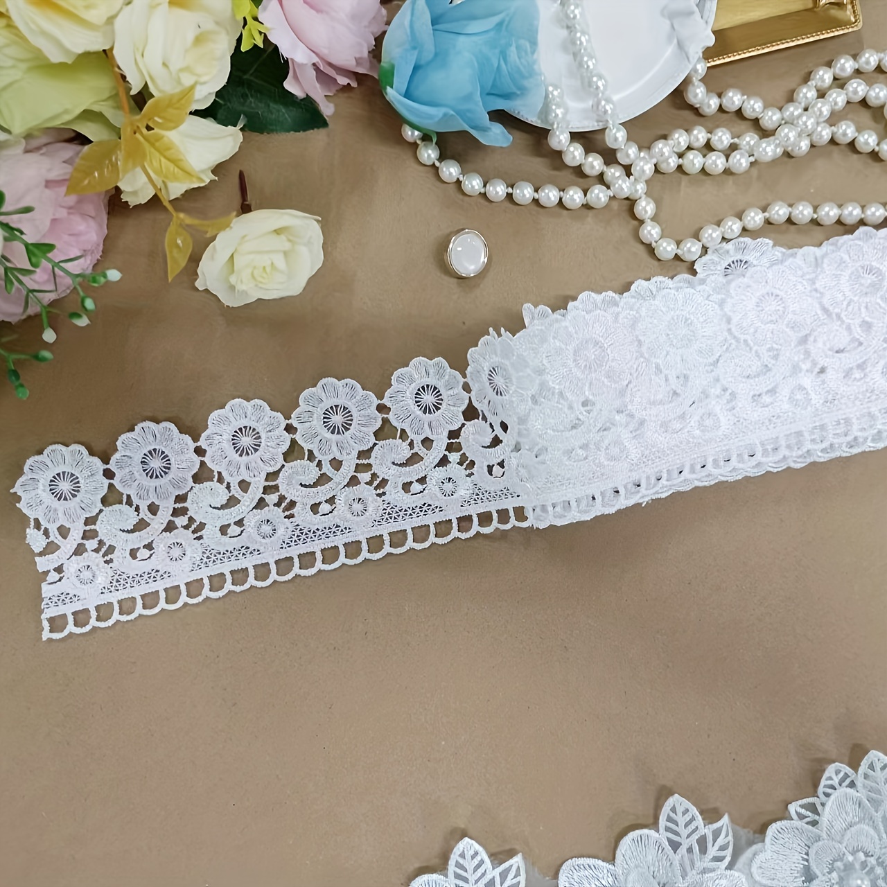Hollow Lace Embroidery Diy Handmade Sofa Curtain Accessory Trim Wide Embroidery Accessory 3 Meters