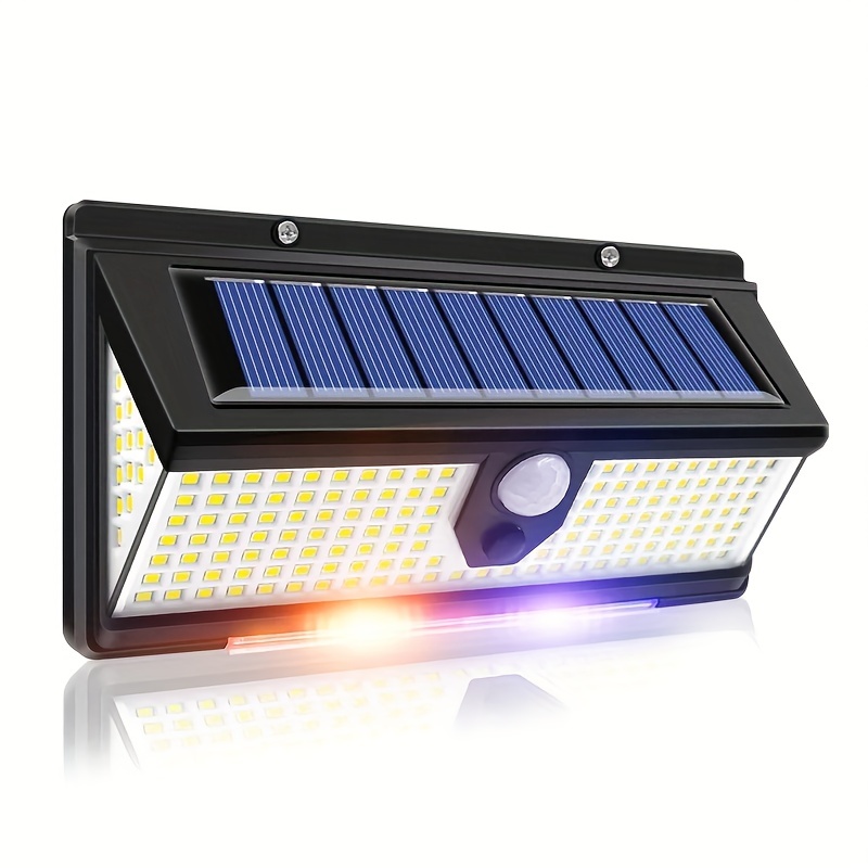 BESTA - 2 projecteurs solaires à LED, détecteur de mouvement à lumière  extérieure à 70 LED avec 3 têtes, projecteur solaire extérieur à lumens,  entrée de lumière solaire extérieure jaune chaud IP67 