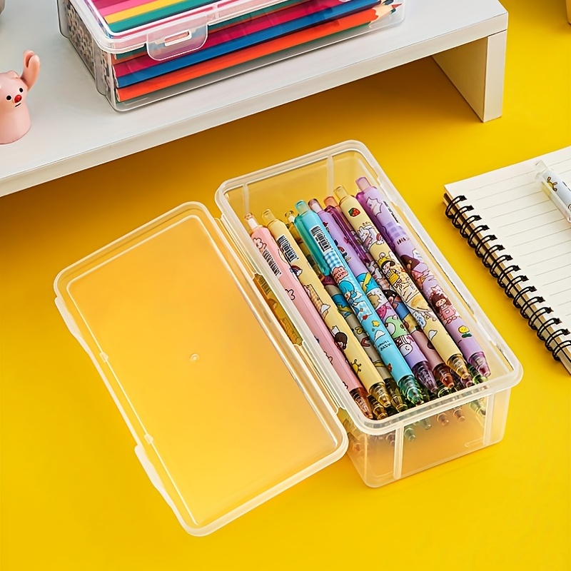 Large Pencil Box Hard Pencil Case Organizer Durable Plastic - Temu