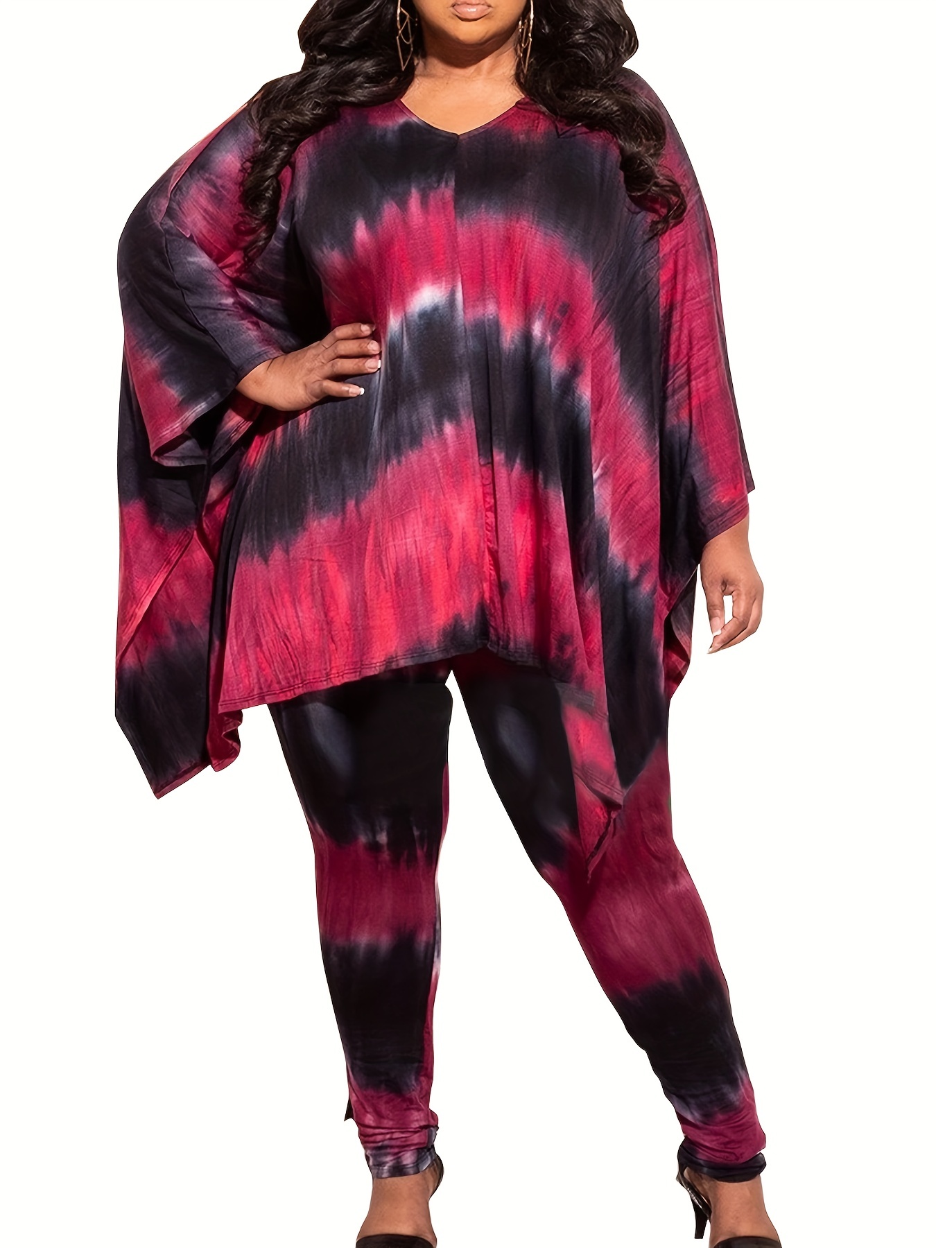 Leopard Print Bat Sleeve 2 Piece Set