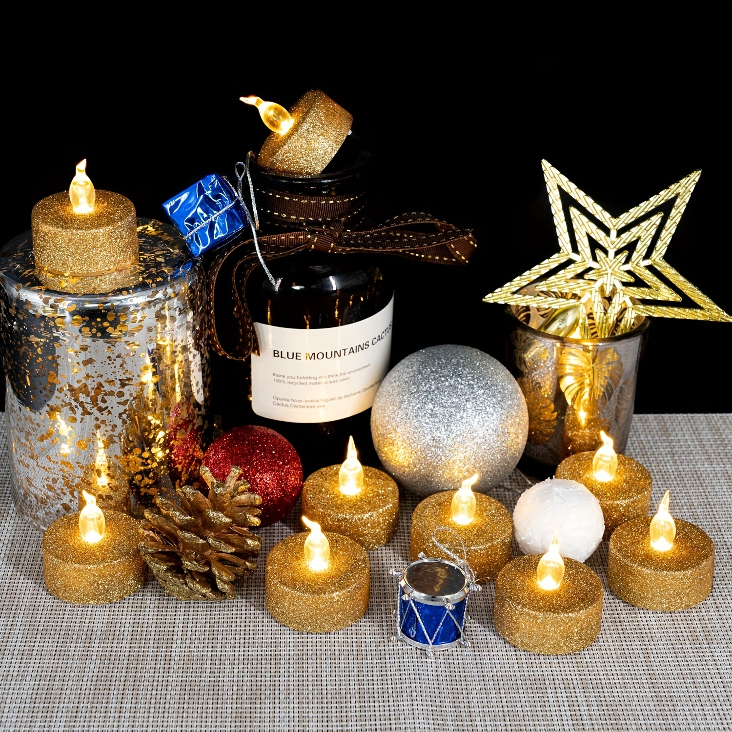 Bougie chauffe-plat LED sans flamme, clignotement de batterie ci-après,  LED, mariage, Noël, décoration de table de Leon, 100-10 pièces - AliExpress
