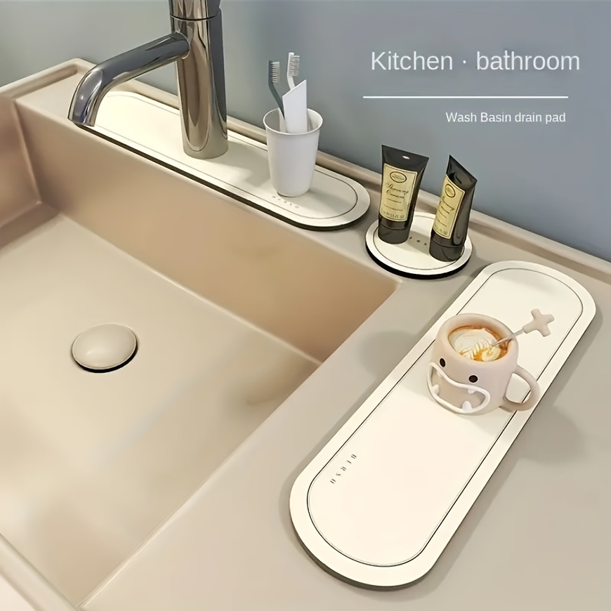 Kitchen Sink Faucet Mat Bathroom Carpet Diatom Mud Super Absorbent