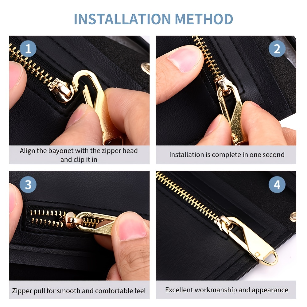 Uxcell Zipper Pulls Replacement Extension Cord Handle Fix Pull Tab Fixer  Slider Head Repair Kit Dark Grey 15 Pack 